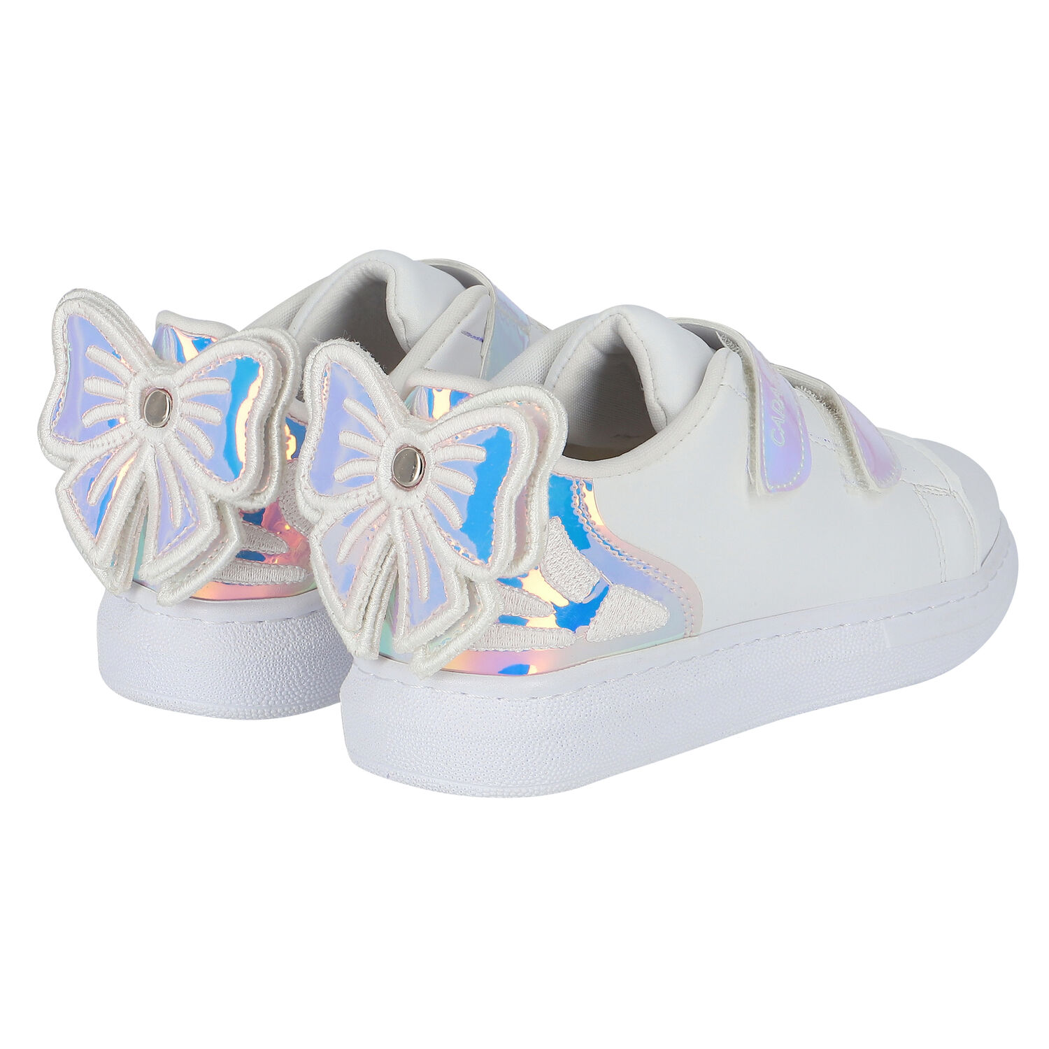 Girls White Bow Trainers, 1, hi-res