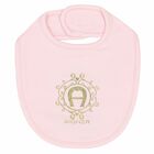 Pink Logo Baby Bib, 1, hi-res