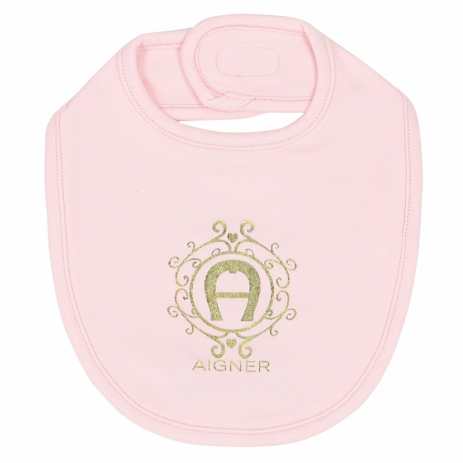 Pink Logo Baby Bib, 1, hi-res