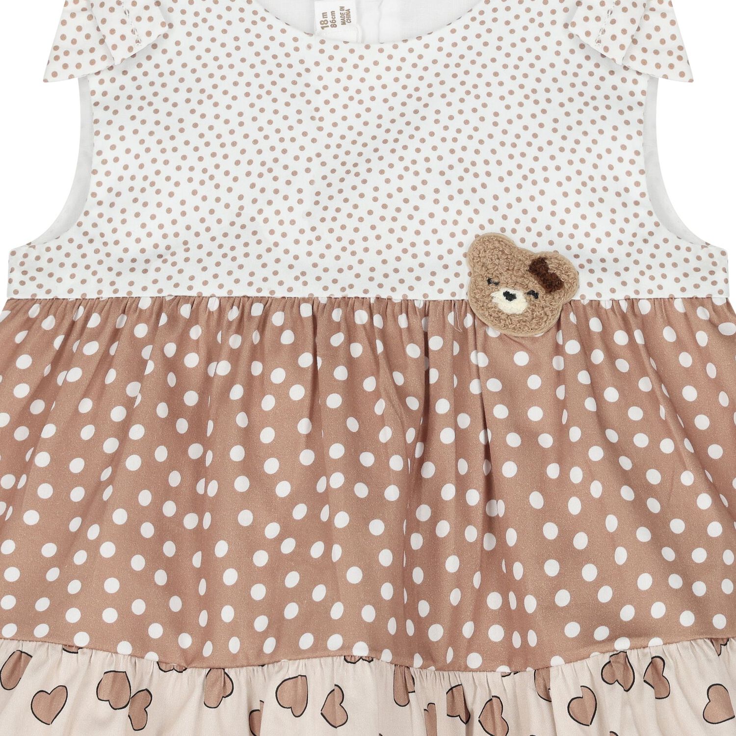 Baby Girls Beige & Ivory Dress, 2, hi-res