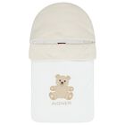 White & Beige Teddy Bear Logo Baby Nest, 1, hi-res