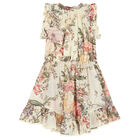 Girls Ivory Floral Dress, 1, hi-res