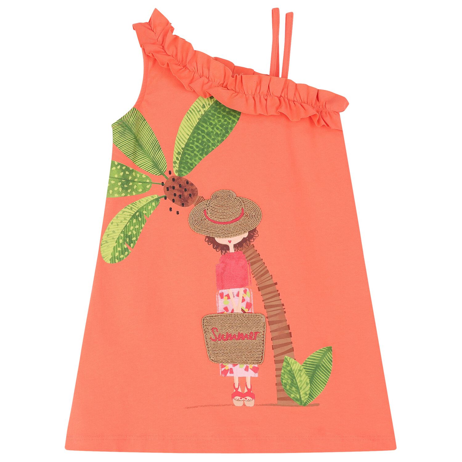 Girls Orange Dress, 4, hi-res