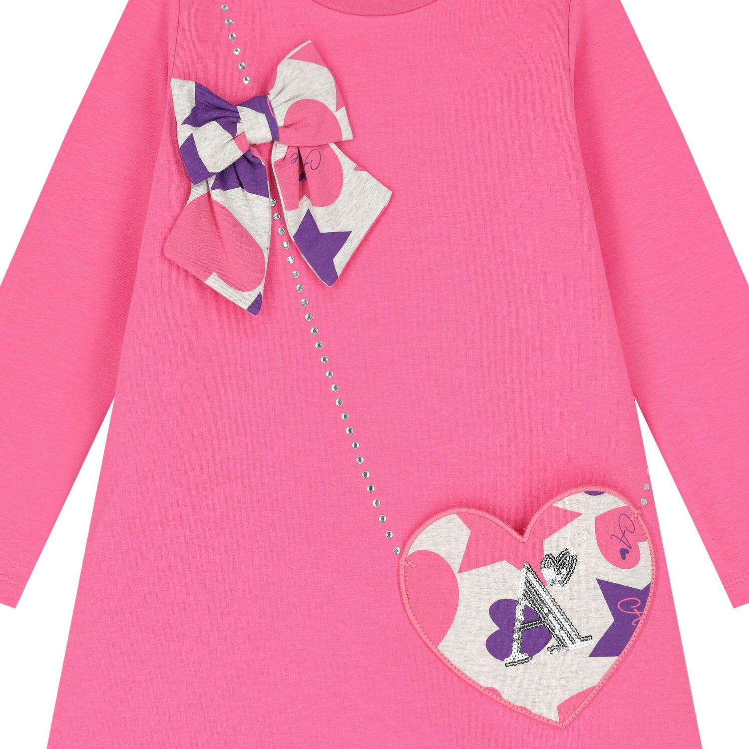 Girls Pink Logo Handbag Dress, 1, hi-res image number null