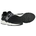 Boys Black Logo Trainers, 1, hi-res