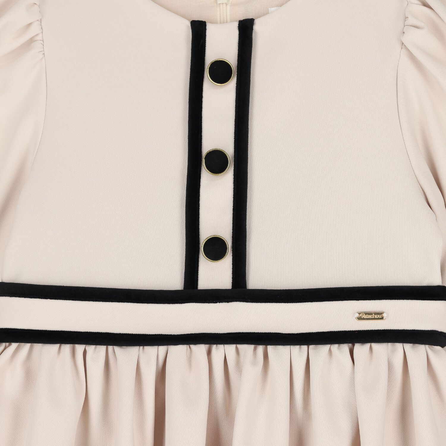 Girls Ivory Crepe Dress, 1, hi-res