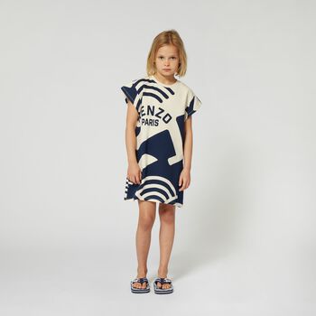 Girls Ivory Logo Dress