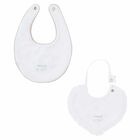 Baby Girls White & Beige Bibs (2 Pack), 2, hi-res