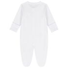 Baby Boys White & Blue Teddy Bear Time Babygrow Set, 1, hi-res