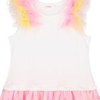 Girls White & Pink Tulle Dress, 1, hi-res