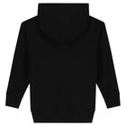 Black Logo Hooded Zip Up Top, 1, hi-res