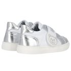 White & Silver Teddy Bear Logo Trainers, 1, hi-res