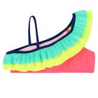 Girls Multi-Coloured Frill Bikini, 1, hi-res