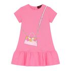 Younger Girls Pink Bag Dress, 3, hi-res