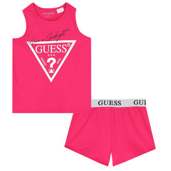 Girls Pink Logo Pyjamas