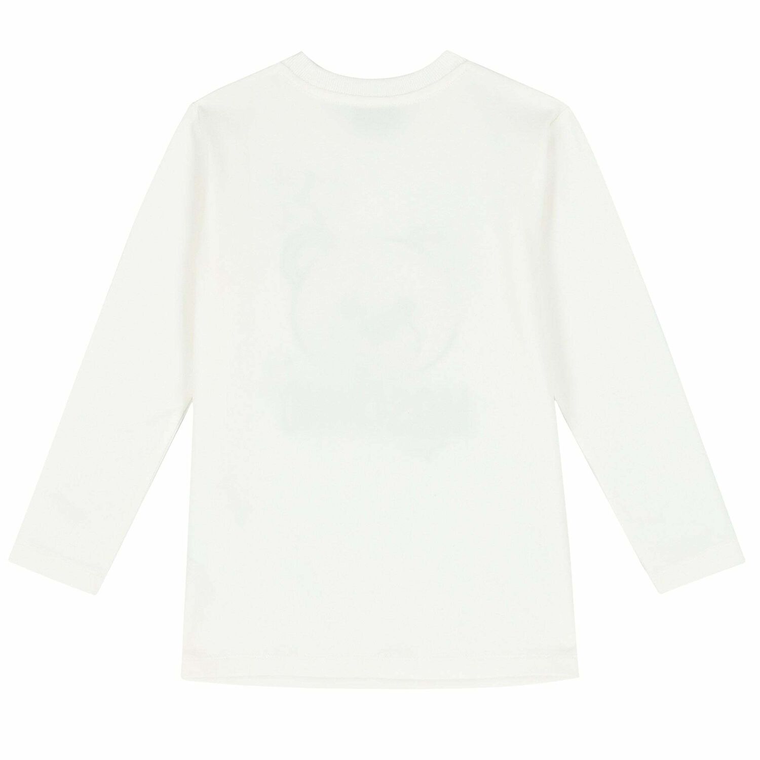 Girls Ivory Long Sleeved Logo Top, 1, hi-res