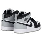 Black, Grey & White Air Jordan 1 Mid Trainers, 2, hi-res