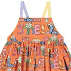 Girls Orange Logo Flower Dress, 1, hi-res