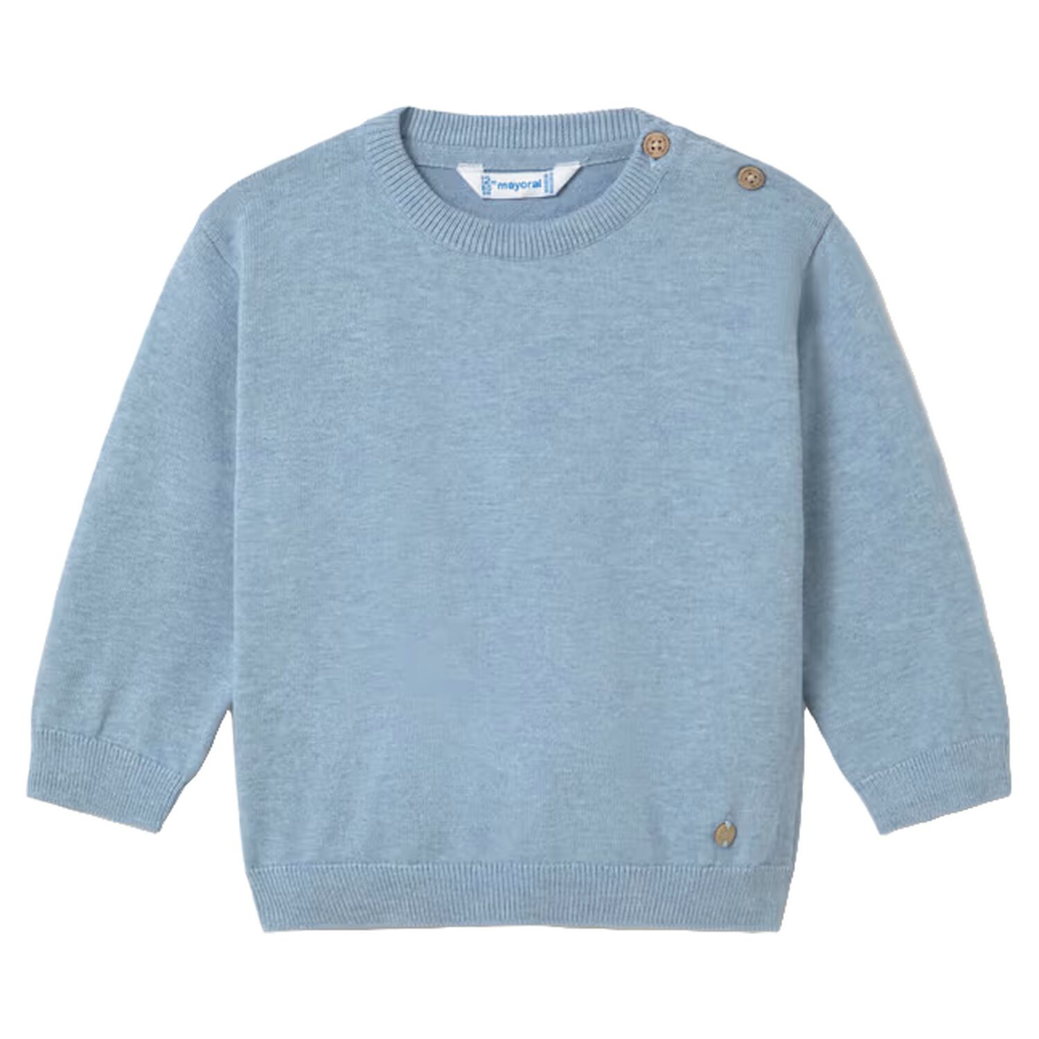 Younger Boys Blue Knitted Jumper, 1, hi-res