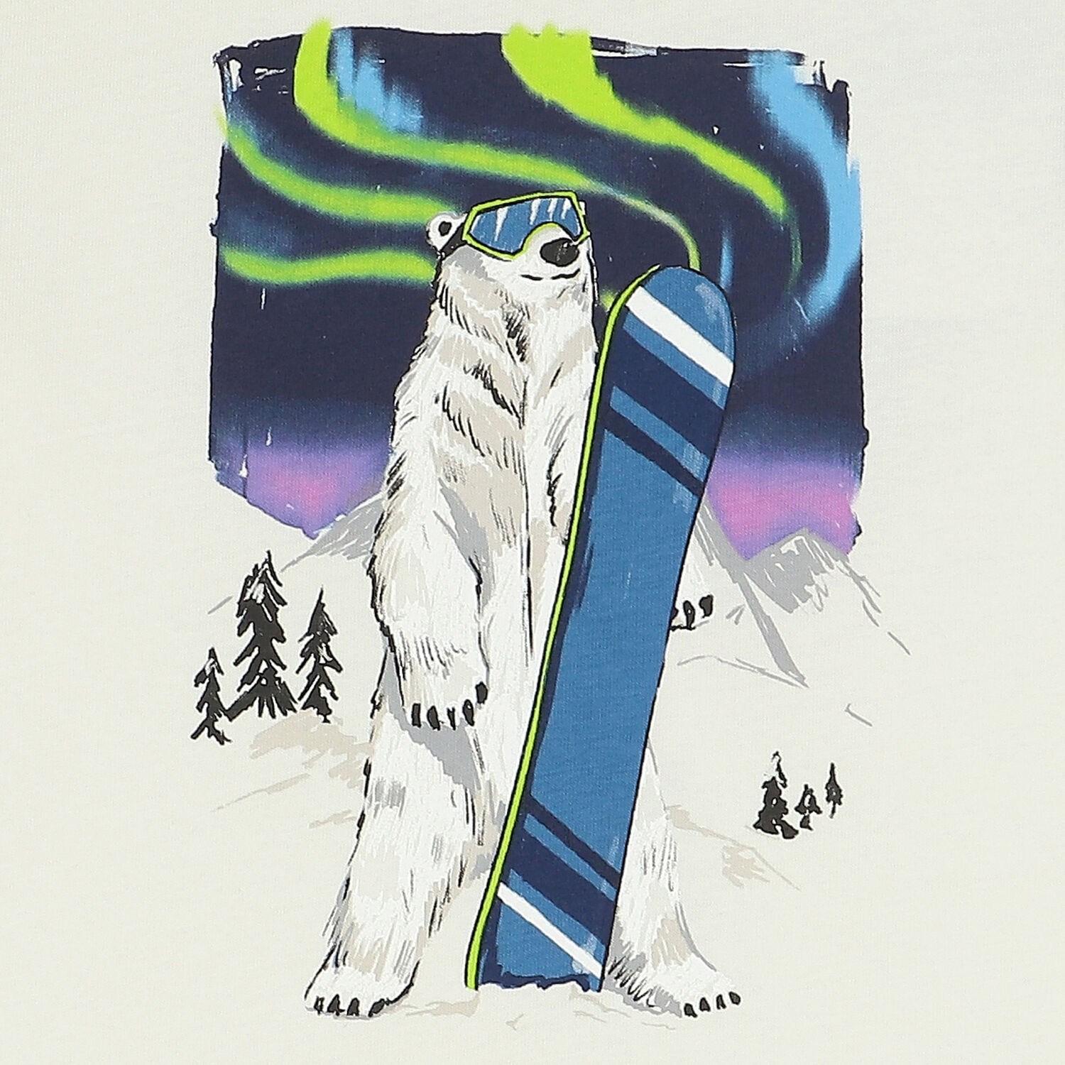 Boys Ivory Polar Bear Long Sleeve Top, 1, hi-res image number null