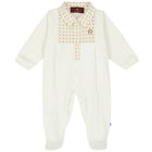 Ivory & Gold Logo Babygrow, 1, hi-res