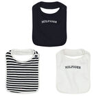 Baby Boys Navy Blue & White Logo Bibs (3-Pack), 2, hi-res