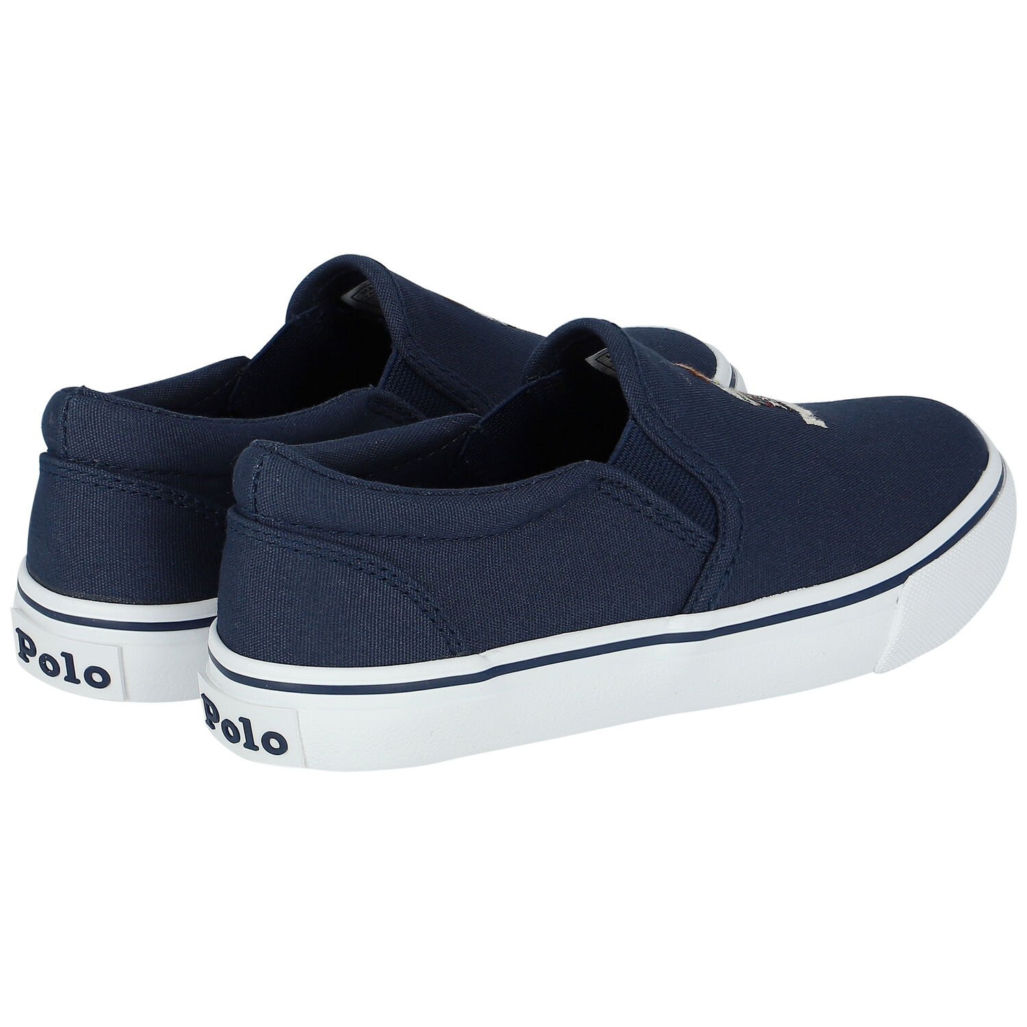 Boys Navy Polo Bear Trainers, 1, hi-res