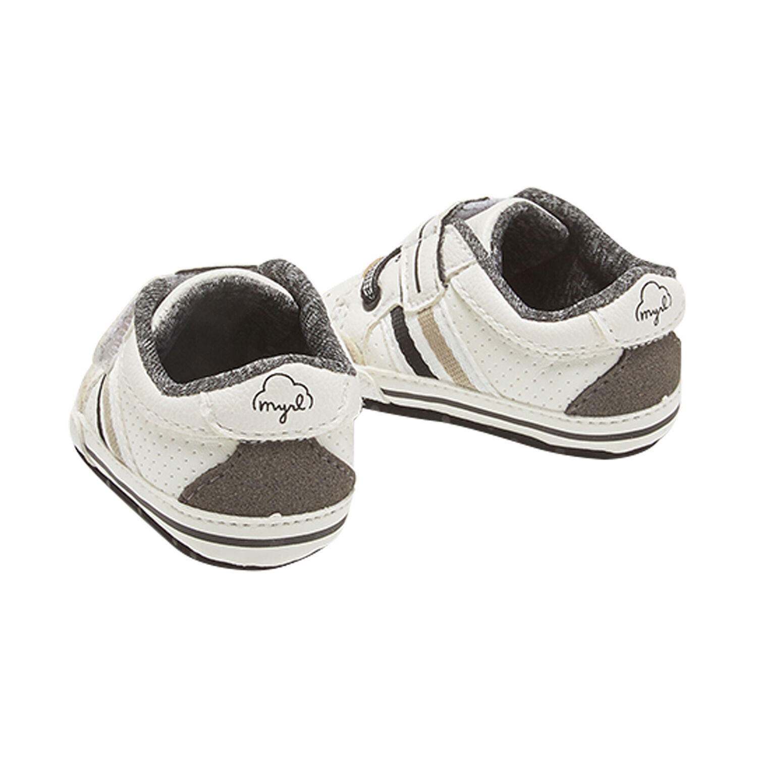 Baby Boys White & Navy TrainersÃ‚Â , 1, hi-res image number null