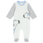 Baby Boys White & Blue Giraffe Babygrows ( 2-Pack ), 1, hi-res