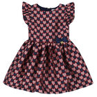 Girls Navy & Pink Heart Dress, 5, hi-res
