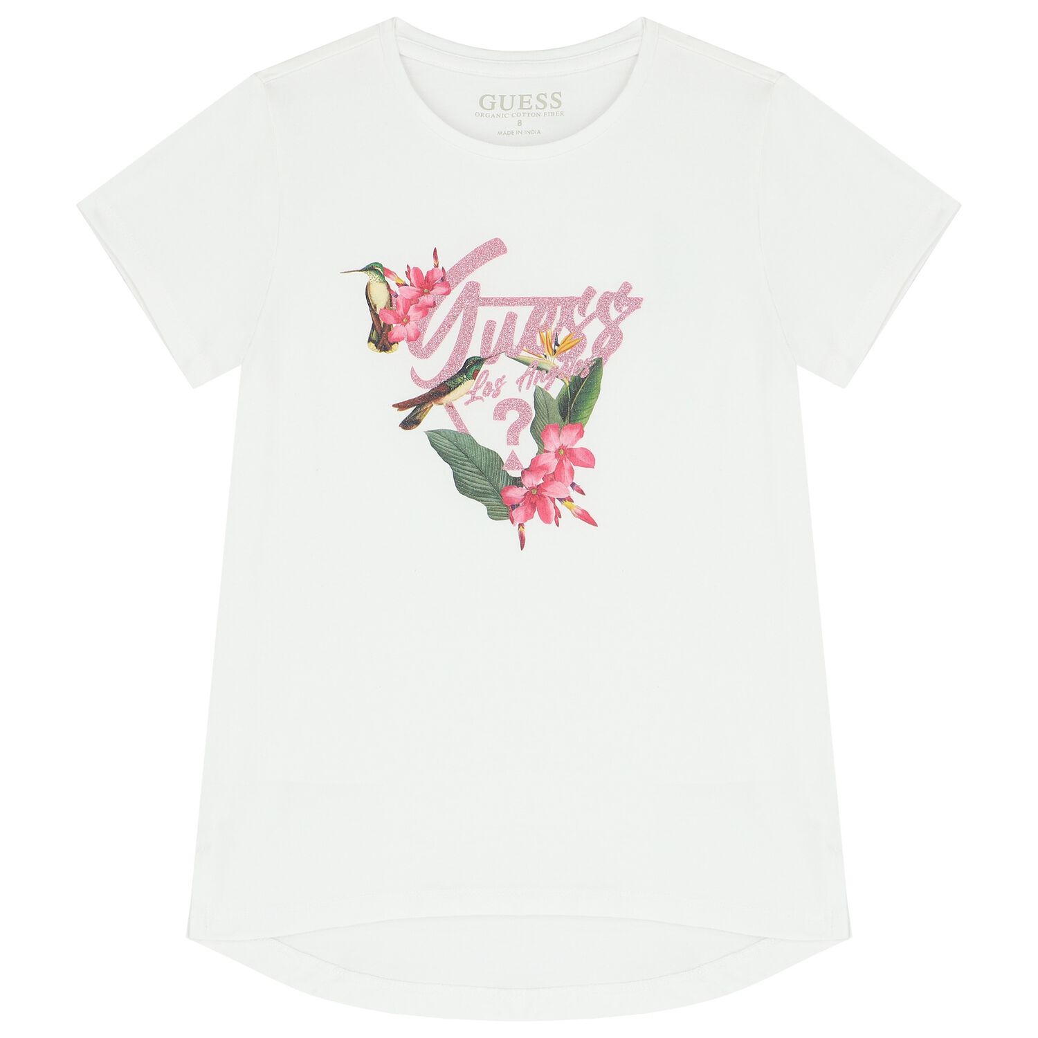 Girls White T-Shirt, 1, hi-res