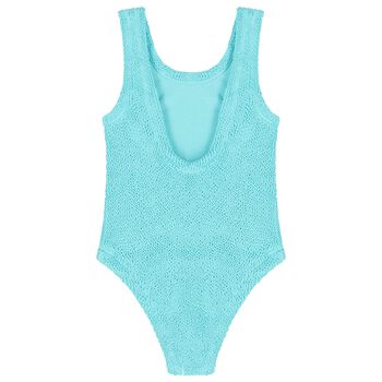 Girls Aqua Crinkle Swimsuit  