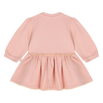 Younger Girls Pink Horse Logo Dress