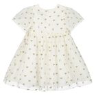 Younger Girls Ivory Logo & Hearts Tulle Dress, 1, hi-res