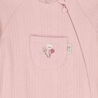 Baby Girls Pink Balloon Motif Ribbed Romper, 2, hi-res