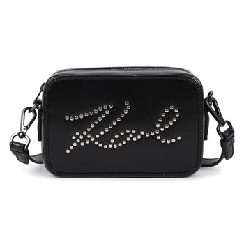 Girls Black Logo Handbag