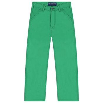 Boys Green Logo Jeans