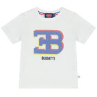 Younger Boys White Logo T-Shirt, 1, hi-res