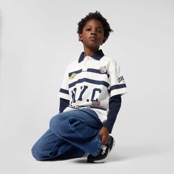 Boys Ivory Logo Polo Shirt