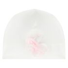 Baby Girls Ivory & Pink Floral Hat, 1, hi-res
