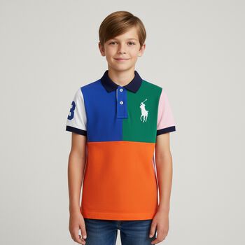 Boys Multi-Colored Logo Polo Shirt