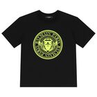 Black & Neon Yellow Medallion Logo T-Shirt, 1, hi-res