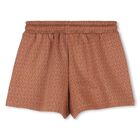 Girls Brown Logo Shorts, 1, hi-res