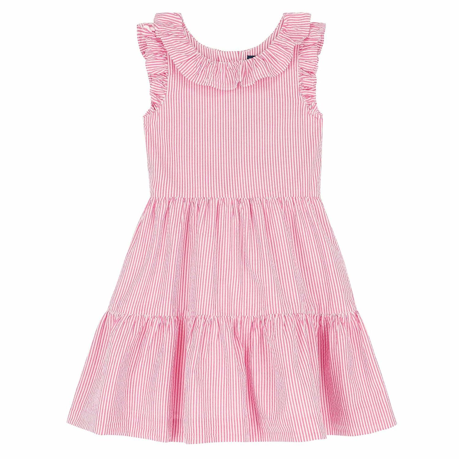 Girls Pink Striped Dress, 1, hi-res