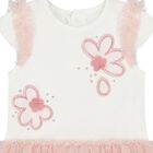 Younger Girls Ivory & Pink Tulle Dress, 1, hi-res