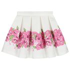 Girls Pink & White Floral Skirt Set, 2, hi-res