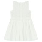 Girls White Chiffon Dress, 1, hi-res