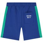 Boys Green & Blue Logo Shorts Set, 1, hi-res