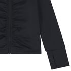 Girls Black Logo Zip Up Top, 1, hi-res