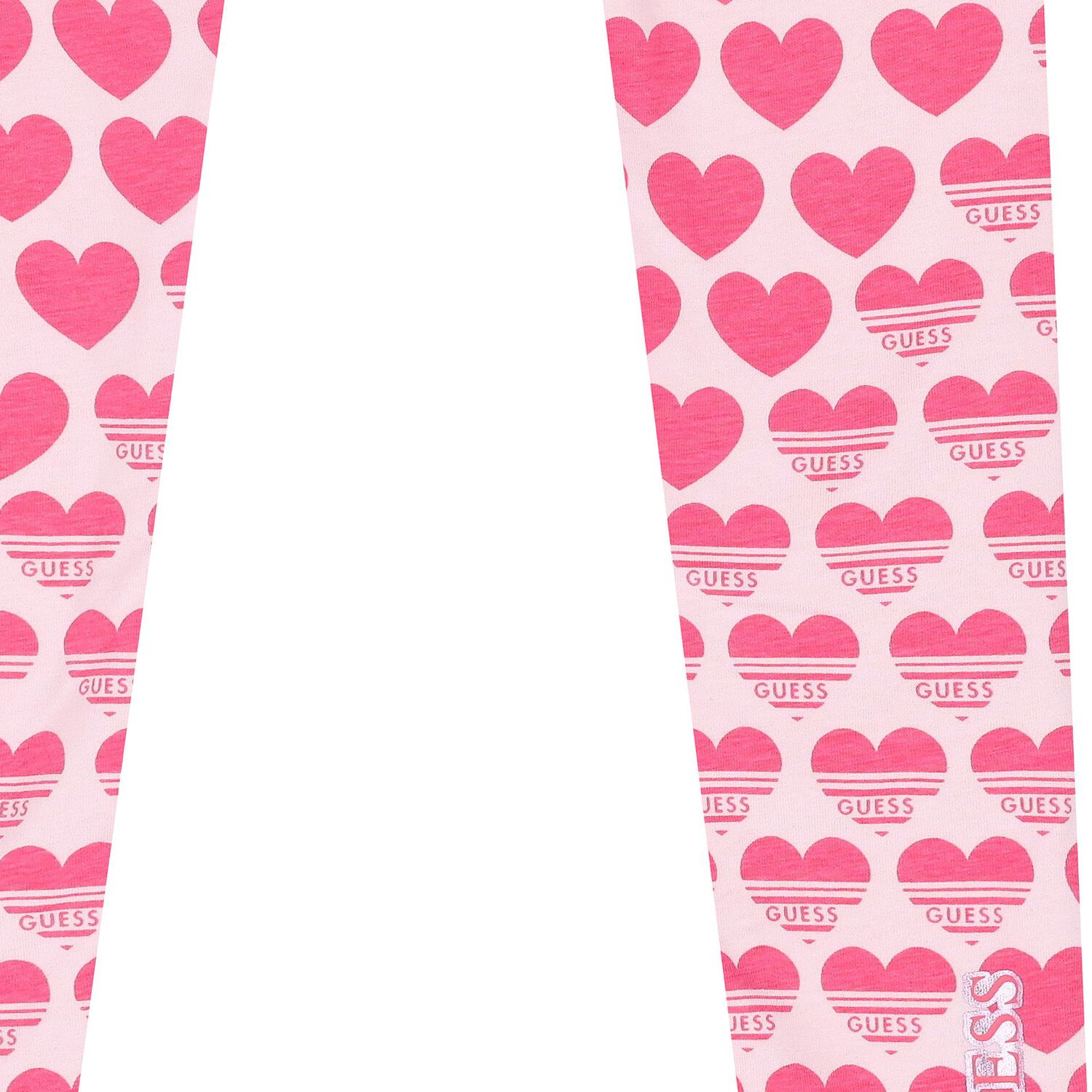 Girls Pink Logo Heart Reversible Leggings, 1, hi-res